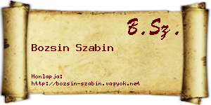 Bozsin Szabin névjegykártya
